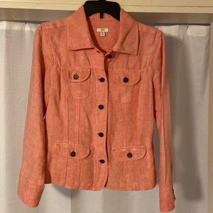 JJill linen jacket in a pretty peach color!